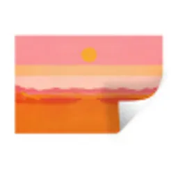 Zon - Abstract - Landschap - Oranje Muursticker klein -3d