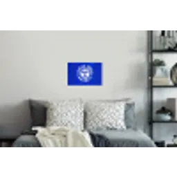 Zon - Gezicht - Penseelstructuur - Blauw Muursticker klein -slaapkamer