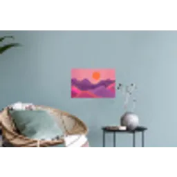 Zon - Heuvels - Paars - Abstract Muursticker klein -plant