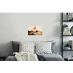 Zon - Heuvels - Boom - Abstract Muursticker klein -slaapkamer