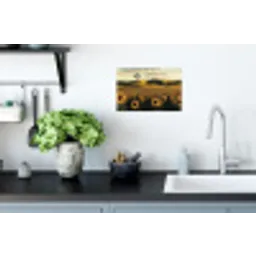 Zonnebloem - Veld - Windmolen Muursticker klein -keuken