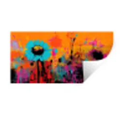 Zonnebloemen - Abstract - Oranje Muursticker klein -3d