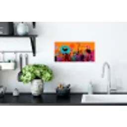 Zonnebloemen - Abstract - Oranje Muursticker klein -keuken