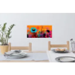 Zonnebloemen - Abstract - Oranje Muursticker klein -eettafel