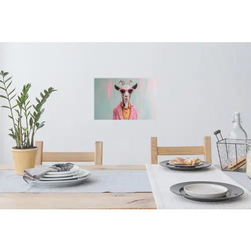 Zonnebril - Roze - Geit - Horen Muursticker klein -eettafel