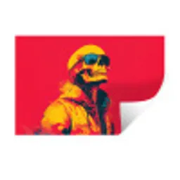 Zonnebril - Schedel - Jas - Rood Muursticker klein -3d