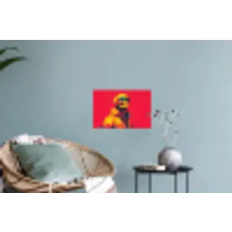 Zonnebril - Schedel - Jas - Rood Muursticker klein -plant