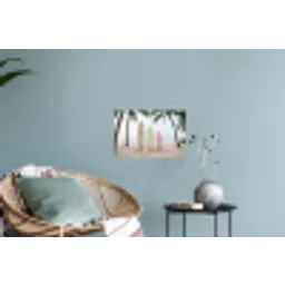Surfboard - Palmbomen - Kleurrijk Muursticker klein -plant