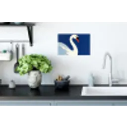 Zwaan - Wit - Snavel - Illustratie Muursticker klein -keuken