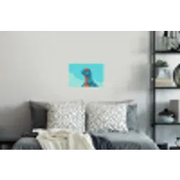 T-Rex - Blauw - Wolken - Zonnebril Muursticker klein -slaapkamer