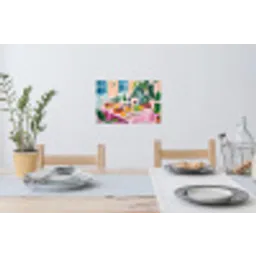 Tafel - Wijn - Fruit Muursticker klein -eettafel