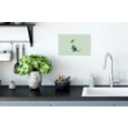 Staart - Dino - Minimalistisch - Blauw Muursticker klein -keuken