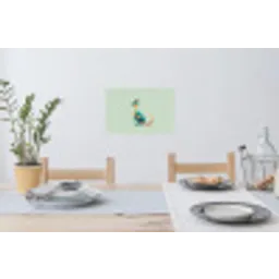Staart - Dino - Minimalistisch - Blauw Muursticker klein -eettafel