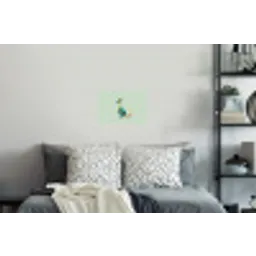 Staart - Dino - Minimalistisch - Blauw Muursticker klein -slaapkamer