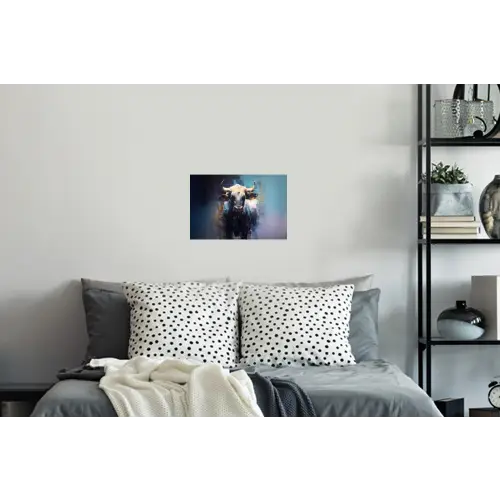 Stier - Zwart - Abstract - Horens Muursticker klein -slaapkamer