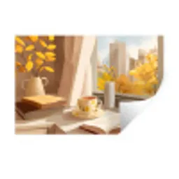 Thee - Boek - Thee - Herfst Muursticker klein -3d