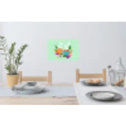 Thee - Illustratie - Kopjes - Bloemen Muursticker klein -eettafel
