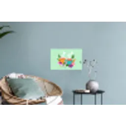 Thee - Illustratie - Kopjes - Bloemen Muursticker klein -plant