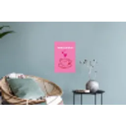 Thee - Roze - Valentijn - Tekst Muursticker klein -plant
