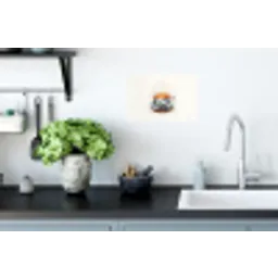Theekop - Bladeren - Blauw Muursticker klein -keuken
