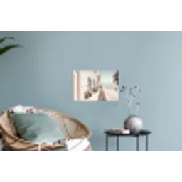 Terras - Stoelen - Strand - Beige Muursticker klein -plant