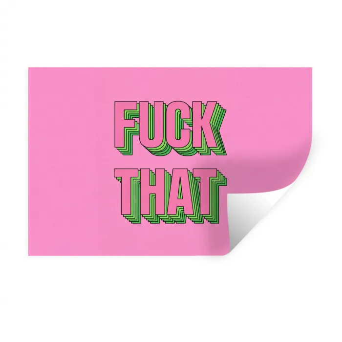 Tekst - Bold - Roze Muursticker klein -3d