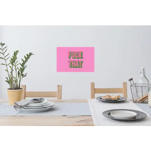 Tekst - Bold - Roze Muursticker klein -eettafel