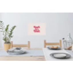 Tekst - Boodschap - Roze Muursticker klein -eettafel