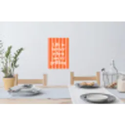Tekst - Gestreept - Oranje - Zomer Muursticker klein -eettafel