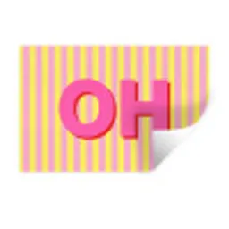 Tekst - Strepen - Roze Muursticker klein -3d