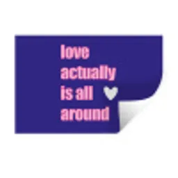 Tekst - Valentijn - Love - Blauw Muursticker klein -3d