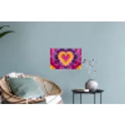 Tie dye - Hartvorm - Vlammen - Oranje Muursticker klein -plant