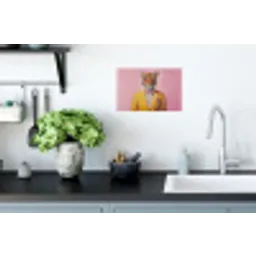 Tijger - Bril - Geel - Jasje Muursticker klein -keuken
