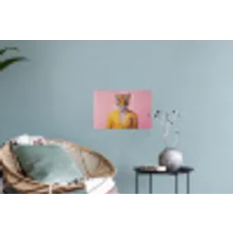 Tijger - Bril - Geel - Jasje Muursticker klein -plant