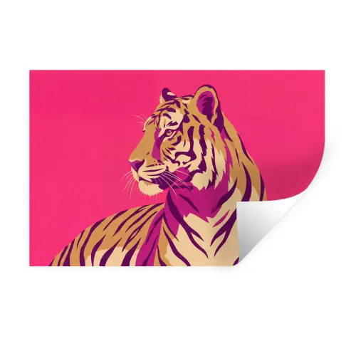 Tijger - Modern - Neon Muursticker klein -3d