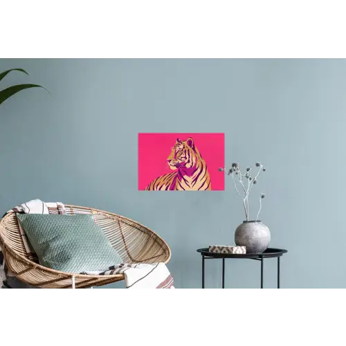 Tijger - Modern - Neon Muursticker klein -plant
