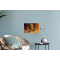 Tijger - Geschilderd - Oranje - Penseelstreken Muursticker klein -plant
