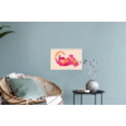 Tijger - Roze - Oranje Muursticker klein -plant