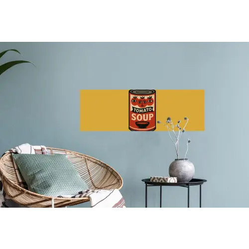 Tomatensoep - Gezichtje - Illustratie - Rood Muursticker klein -plant