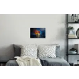 Boom - Blauw - Bladeren - Vakken Muursticker klein -slaapkamer