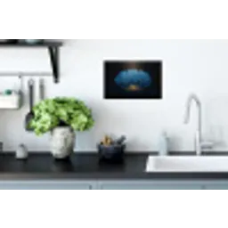 Boom - Blauw - Bladeren - Penseelstreken Muursticker klein -keuken