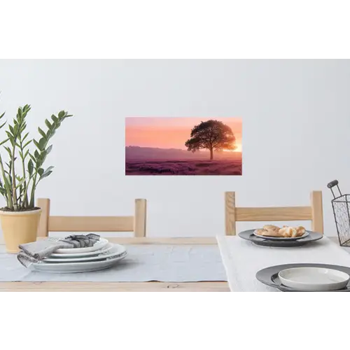 Boom - Heide - Zonsopgang Muursticker klein -eettafel