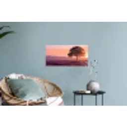 Boom - Heide - Zonsopgang Muursticker klein -plant