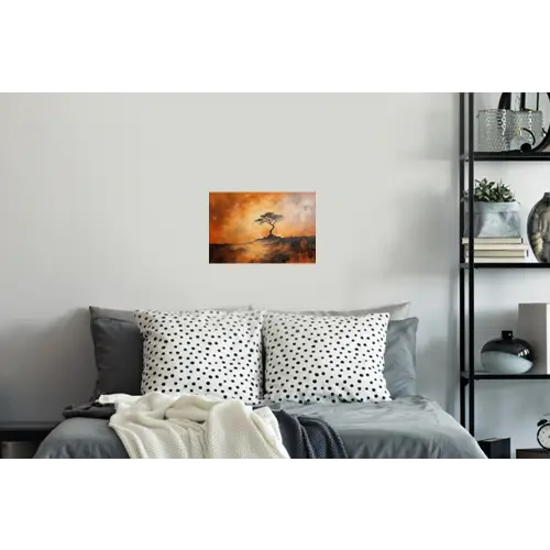 Boom - Landschap - Oranje Muursticker klein -slaapkamer