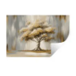Boom - Bladeren - Abstract - Wit Muursticker klein -3d