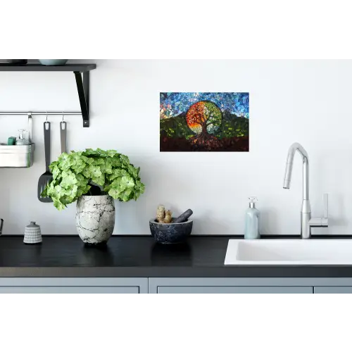 Boom - Seizoenen - Mozaïek - Bergen Muursticker klein -keuken