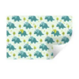 Triceratop - Blauw - Stippen - Boompjes Muursticker klein -3d
