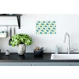 Triceratop - Blauw - Stippen - Boompjes Muursticker klein -keuken