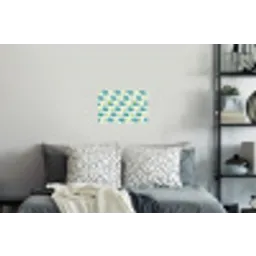 Triceratop - Blauw - Stippen - Boompjes Muursticker klein -slaapkamer