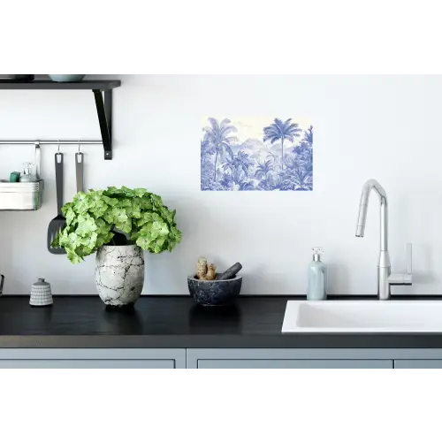 Tropisch - Jungle - Blauw Muursticker klein -keuken